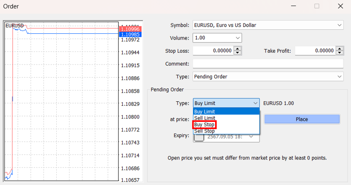 Buy Stop MT4