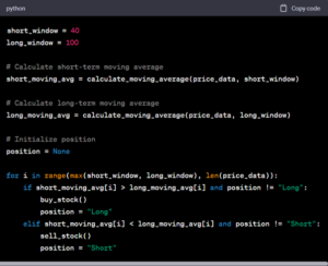 โค้ดAlgorithmic Trading